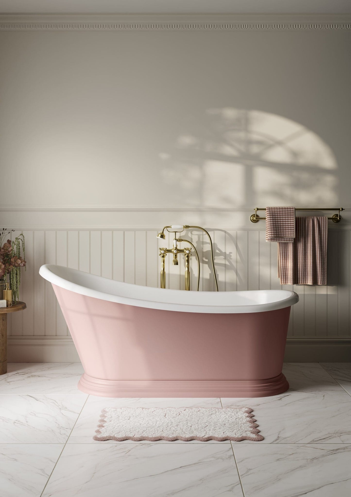 Frontline Marine Slipper Bathtub with eggshell finish, freestanding design, measuring 1680mm long, 750mm wide, and 780mm high.