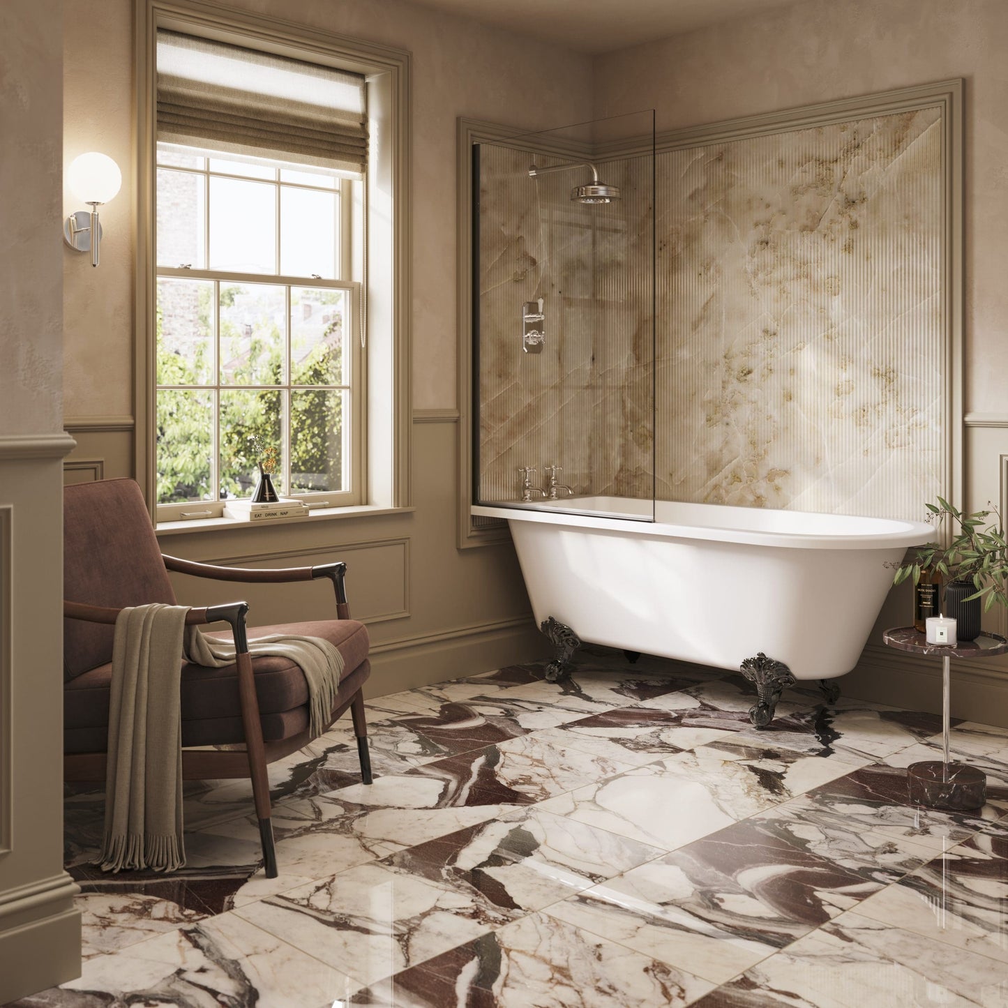 Frontline Hatton freestanding bathtub, 1700 x 780mm, shown in a modern bathroom setting with sleek design and smooth white finish.