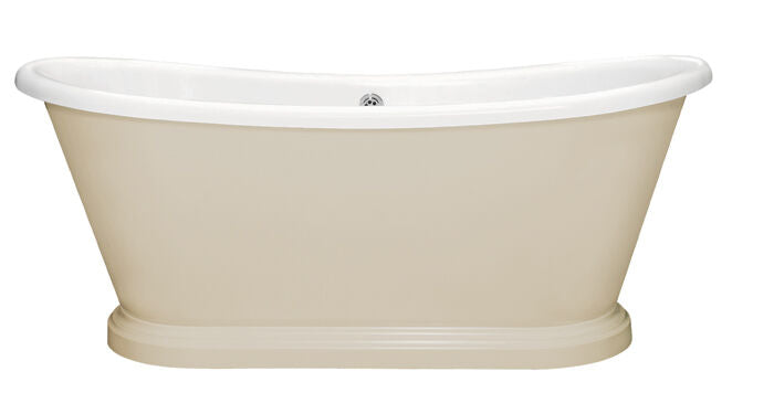 Acrylic freestanding bathtub by BC Designs, 1700mm boat-shaped bath with smooth, modern design and sleek finish.