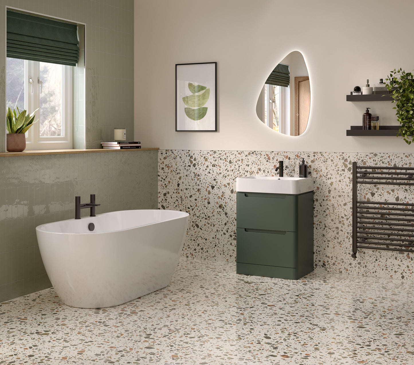 Frontline AquaKast Florence freestanding bathtub, 1655 x 745mm, with sleek design and smooth white finish, shown from front view.
