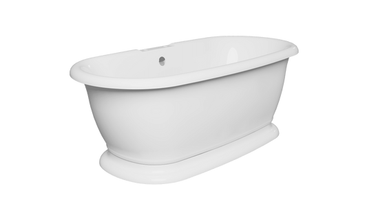 Frontline Desire freestanding bathtub with sleek white finish, rectangular shape, and modern design, measuring 1675mm by 800mm by 600mm.