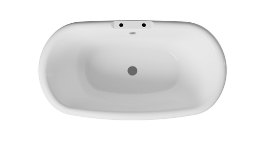 Frontline Desire freestanding bathtub viewed from above, showing its sleek design and spacious interior, measuring 1640mm long.