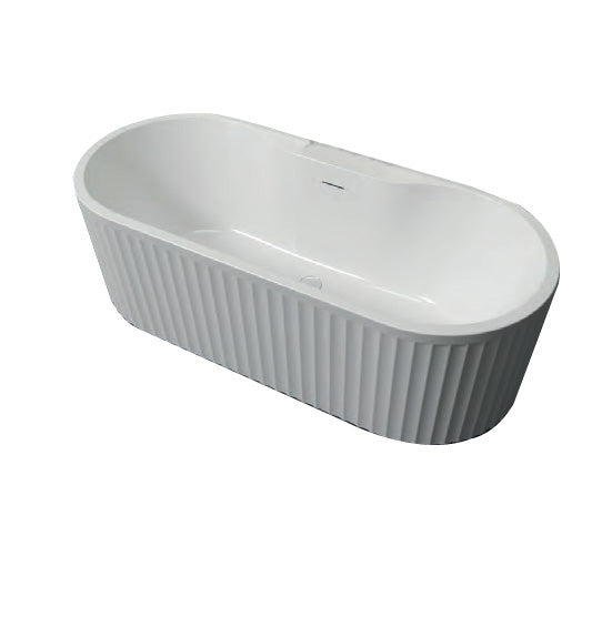 Frontline Aquakast Selinus freestanding bathtub showing white ceramic surface and sleek rectangular design, 1700 x 800mm size.