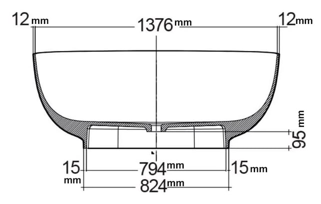 Black RAK Cloud freestanding bathtub with smooth curves and modern design, shown from a side angle in the image.